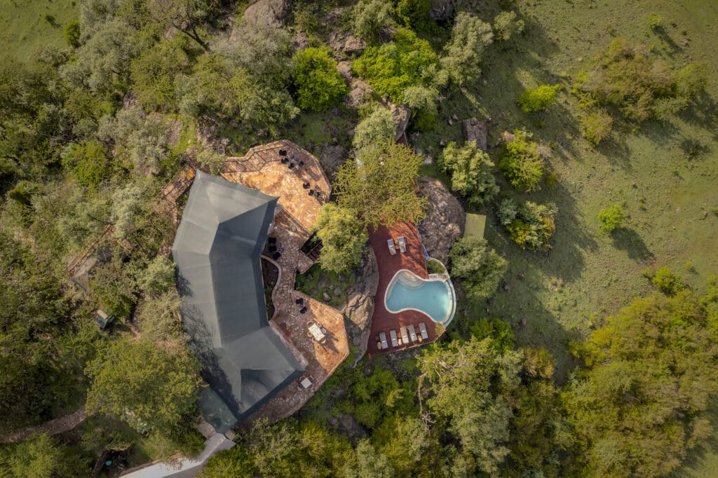 Camp aerial close up view