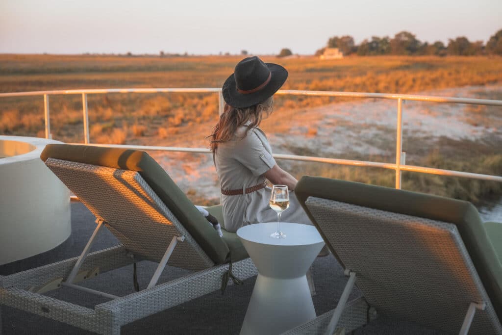 Chobe Princess Guest relaxing on sun loungers