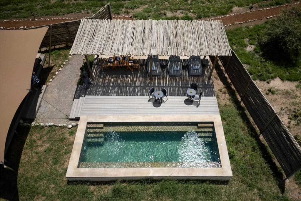 Asilia Africa Namiri Plains Retreats Aerial View of shared Main Area