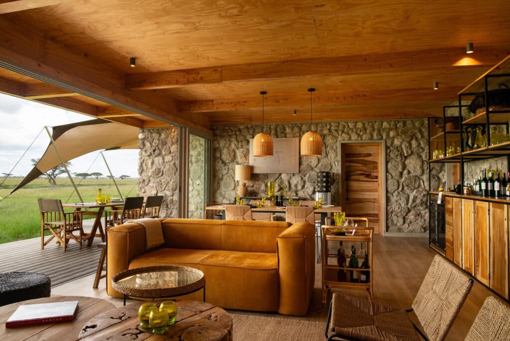 Asilia Africa Namiri Plains Retreats Living Room Interior deck