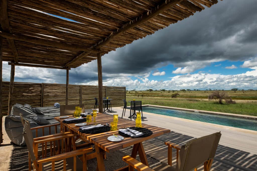 Asilia Africa Namiri Plains Retreats Lunch setup at shared Main Area