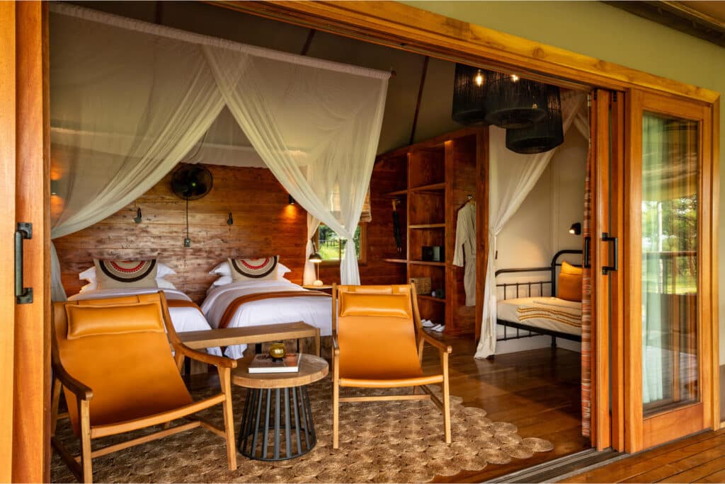 Asilia Africa Sayari Retreat Twin Room from the Deck