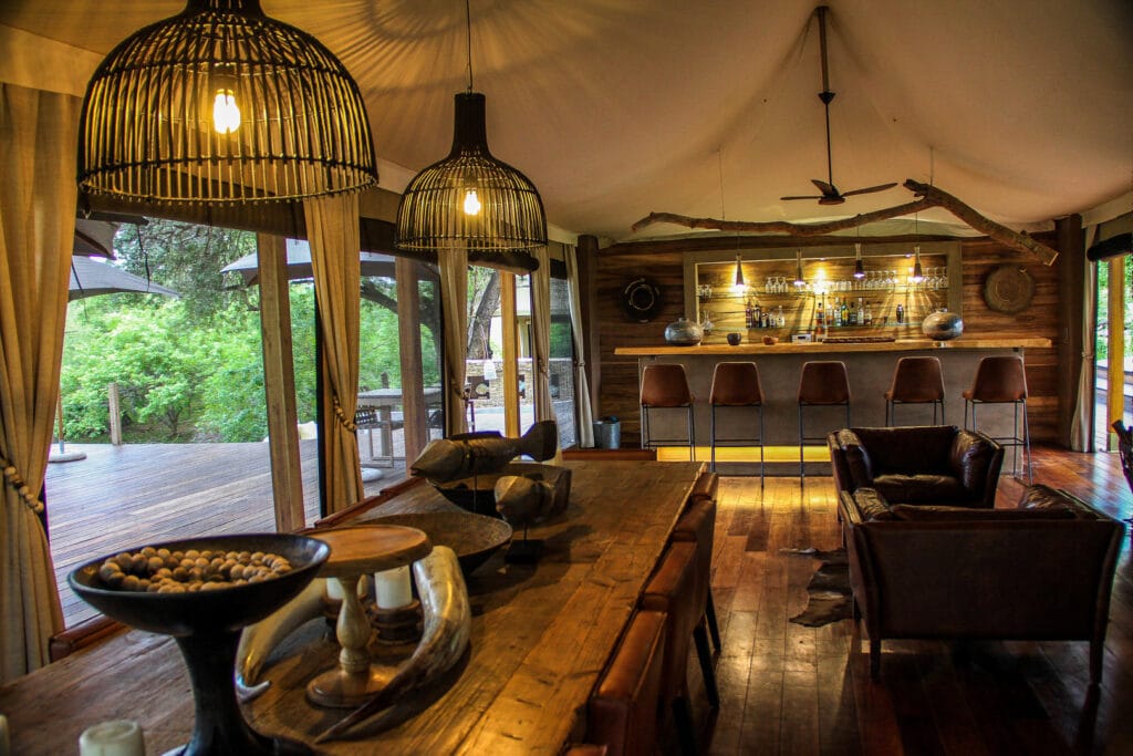 Bar and dining tent