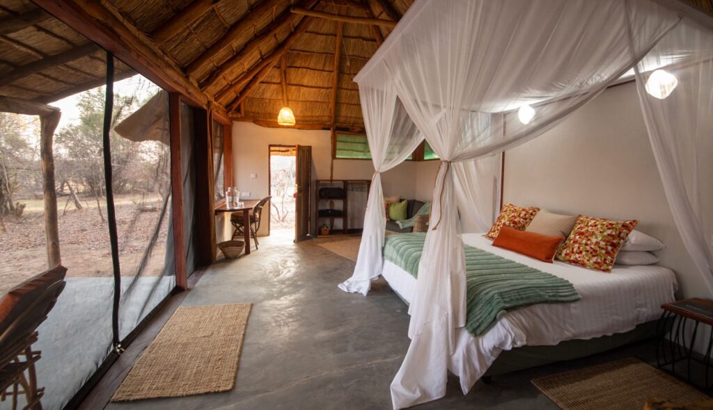 nanzhila lake camp chalet interior kafue national park 2